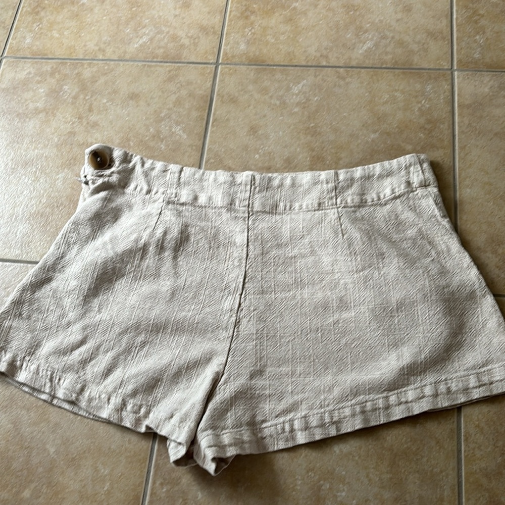 Free People Textured Tan High Waist Shorts